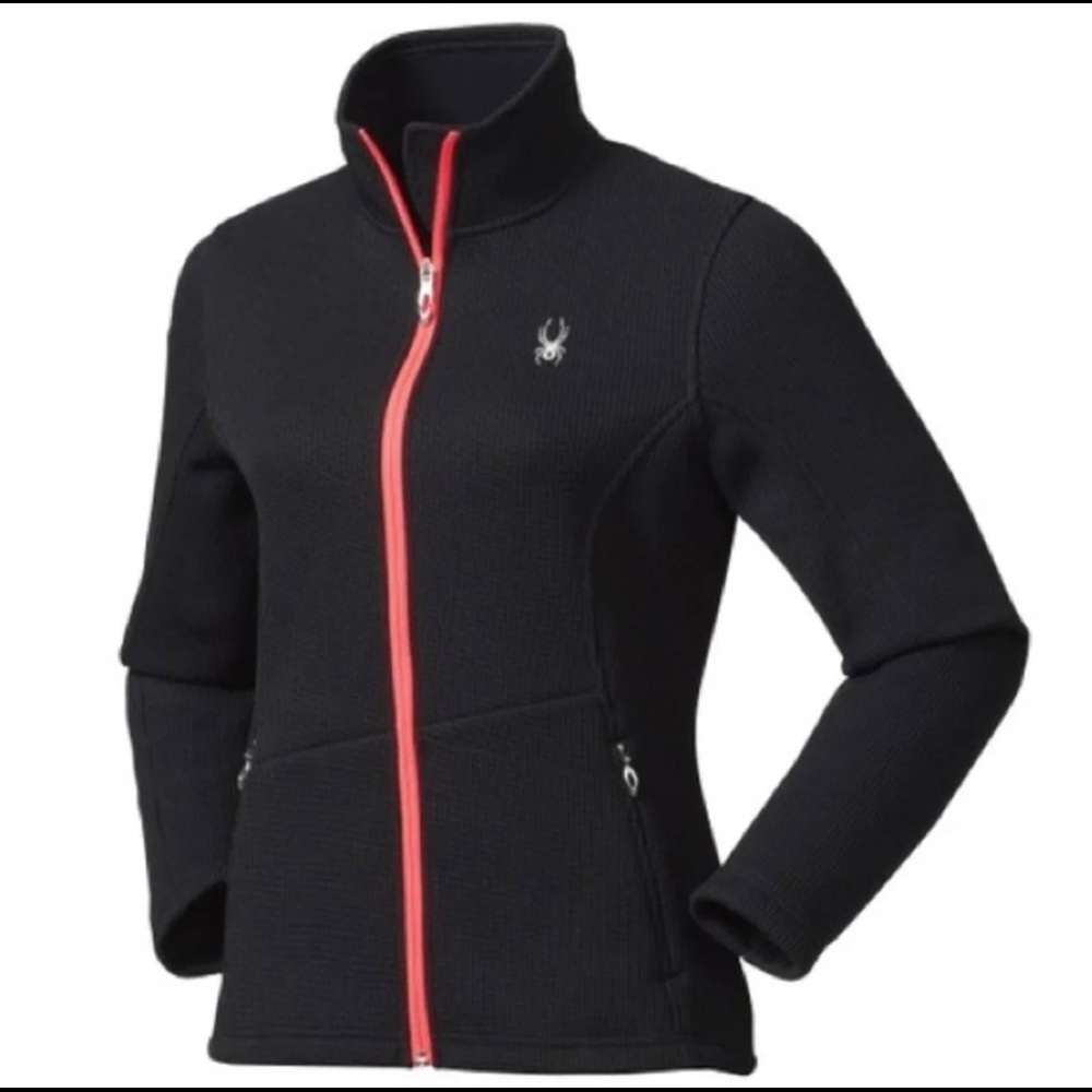 SPYDER Endure Midweight Core Sweater Black With Pink Trim